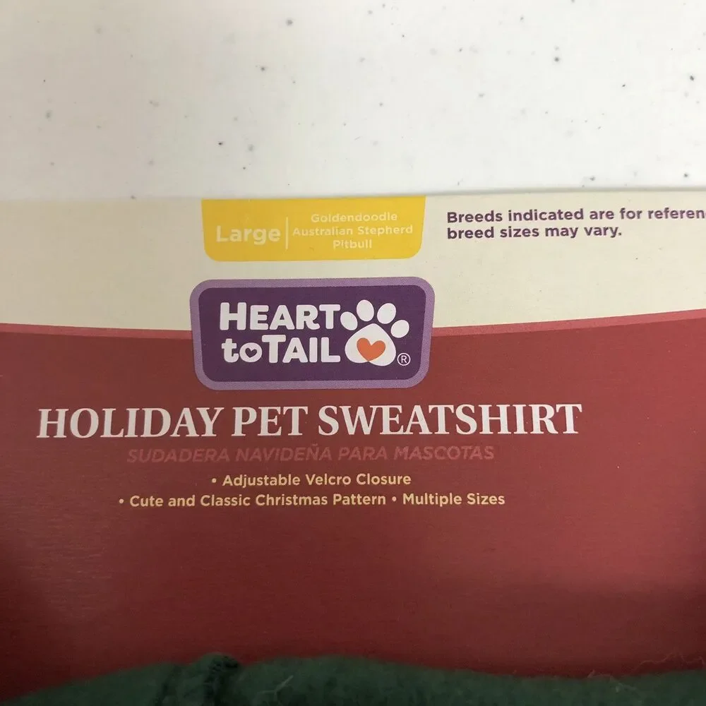 Santas Cookie Tester Holiday Pet Sweatshirt Large Green & Red Hoodie New w/ Tags